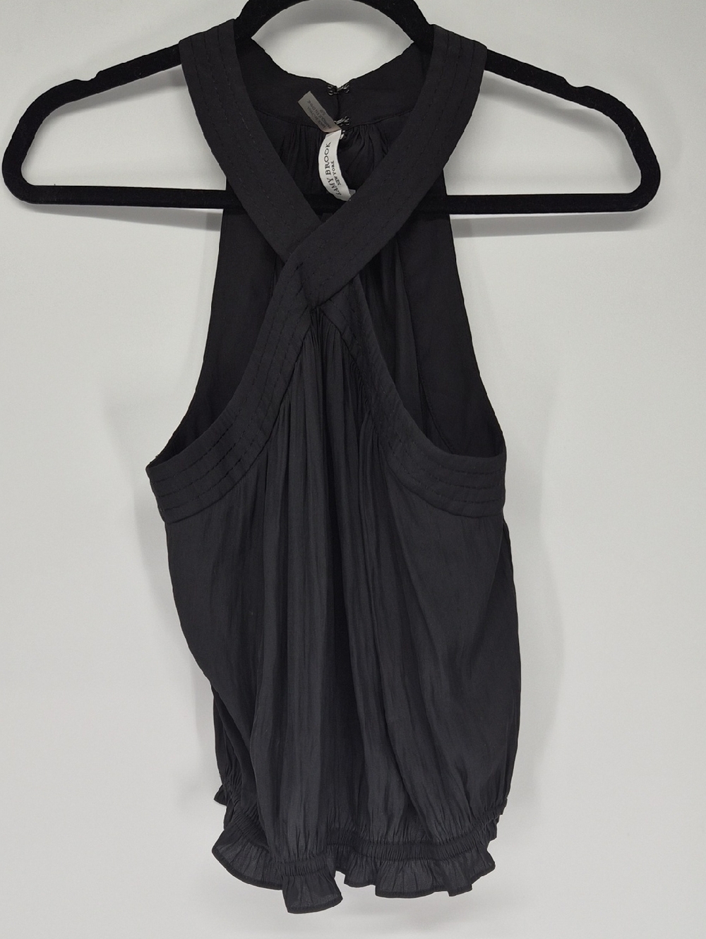 Ramy Brook Black Cecilia halterneck top
